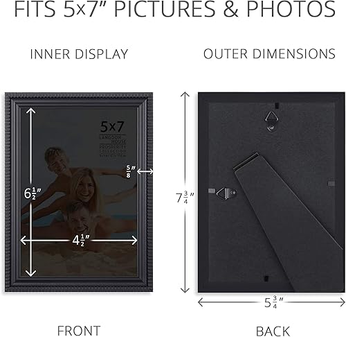 Miniatura 9 de Langdon House Portarretratos de 5 x 7 pulgadas (blanco, paquete de 6), juego de marcos contemporáneos, montaje en pared o mesa, colección Prosperity