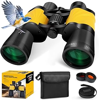 Binoculars for Adults,20 x 50 High Power Professional Binoculars for Bird Watching,Waterproof Binoculars with Porro BAK4 Prism Len Multilayer-Coated Lenses for Outdoor Hunting Concert,Theater