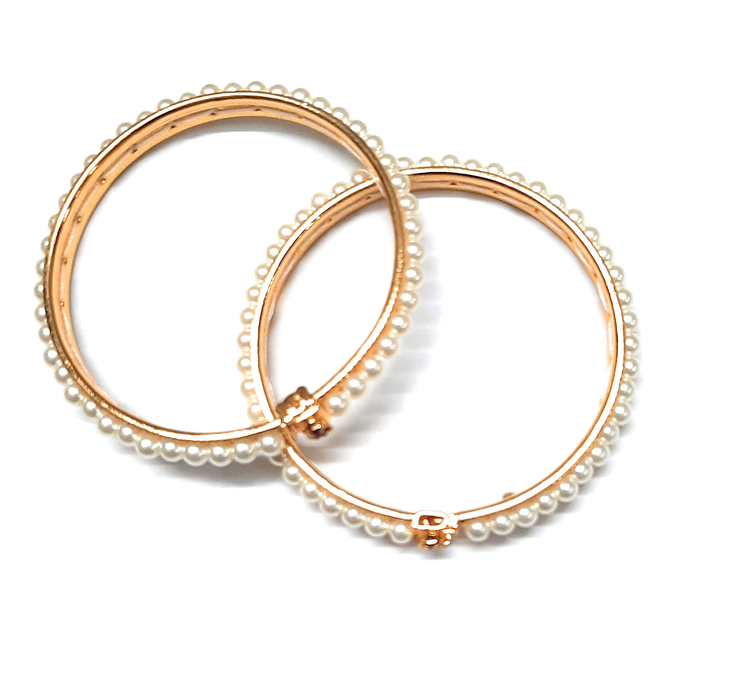 Moteeya traditional Maharashtrian artificial pearl bangles (pair) clip-opening arrangement gold platted for women (54mm) 2-2" size (B098MSFN77) Amazon Price History, Amazon Price Tracker