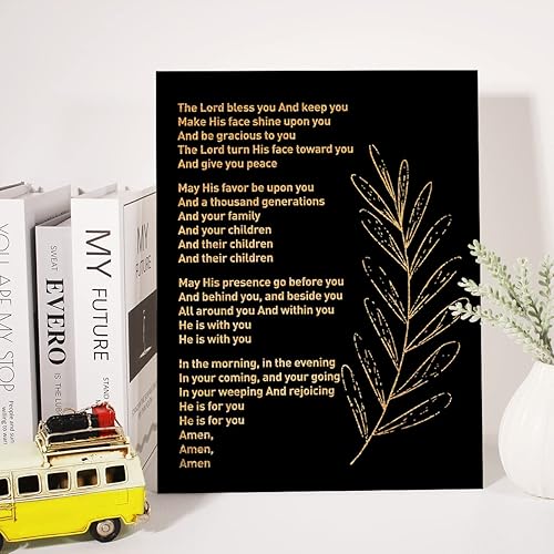 Miniatura 4 de Lienzo inspirador de papel de aluminio dorado para pared, diseño positivo de la elevación de la bendición, letras de adoración, lienzo enmarcado,