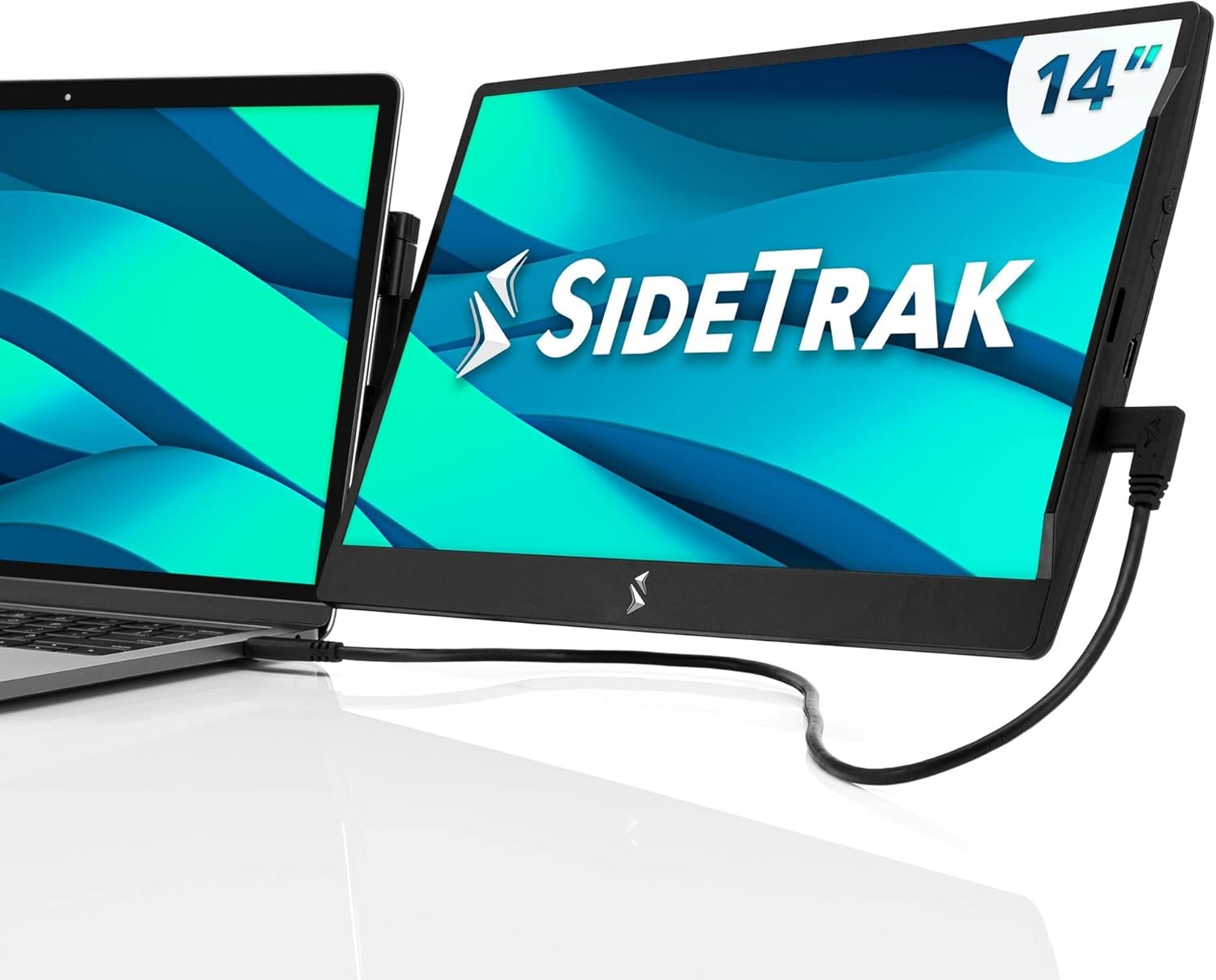 SideTrak Swivel 14″ Attachable Portable Monitor Extender, FHD TFT Laptop Dual Screen with Kickstand + Unique Swivel Hinge, Compatible with Mac, PC, Chrome, Powered by USB or Mini HDMI Port SideTrak Swivel 14″ Attachable Portable Monitor Extender, FHD TFT Laptop Dual Screen with Kickstand + Unique Swivel Hinge, Compatible with Mac, PC, Chrome, Powered by USB or Mini HDMI Port