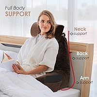 Vista 18 de Nestl Reading Pillow with Portable Laptop Lap Desk - Shredded Memory Foam Back Support Pillow for Sitting Up in Bed and Couch Rest Pillows with Navy