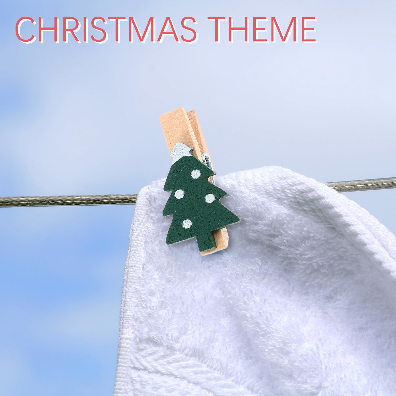 TOYANDONA 375 Stück Weihnachts Holzklammern Kleiner Wäscheklammern 4x25, | Foto und Kartenclip, Leicht, Einfach zu Nutzen, Kompakt Lagerbar, für Tür und Weihnachtsbaum