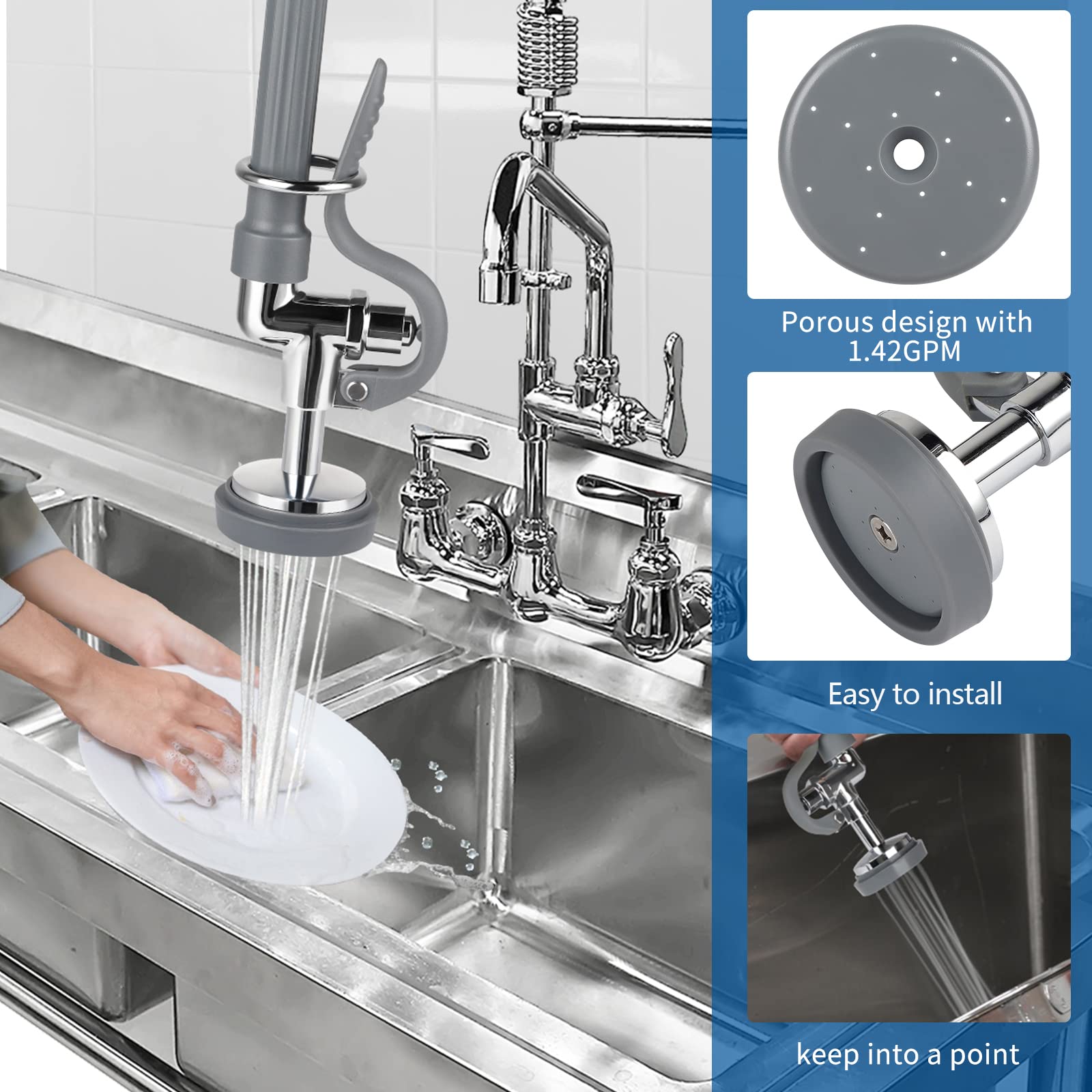 Rinse Kit 3-Pack Commercial Pre-Rinse Spray Valve Repair Kit - Includes ...