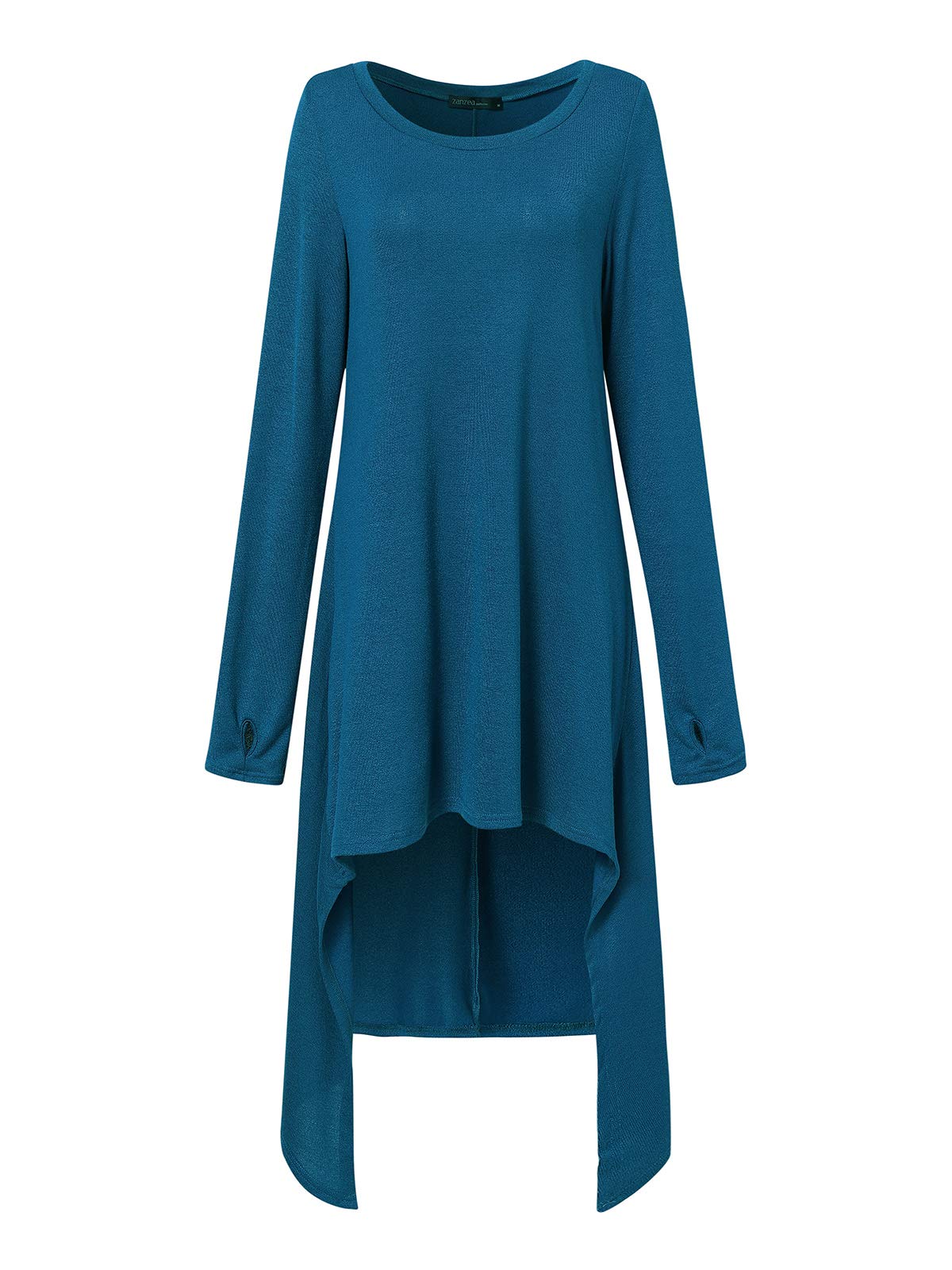 ZANZEA Robe Pull en Maille Fine Oversize Femme Hiver Tunique Longue Grande Taille Robe Sweat Asymetrique