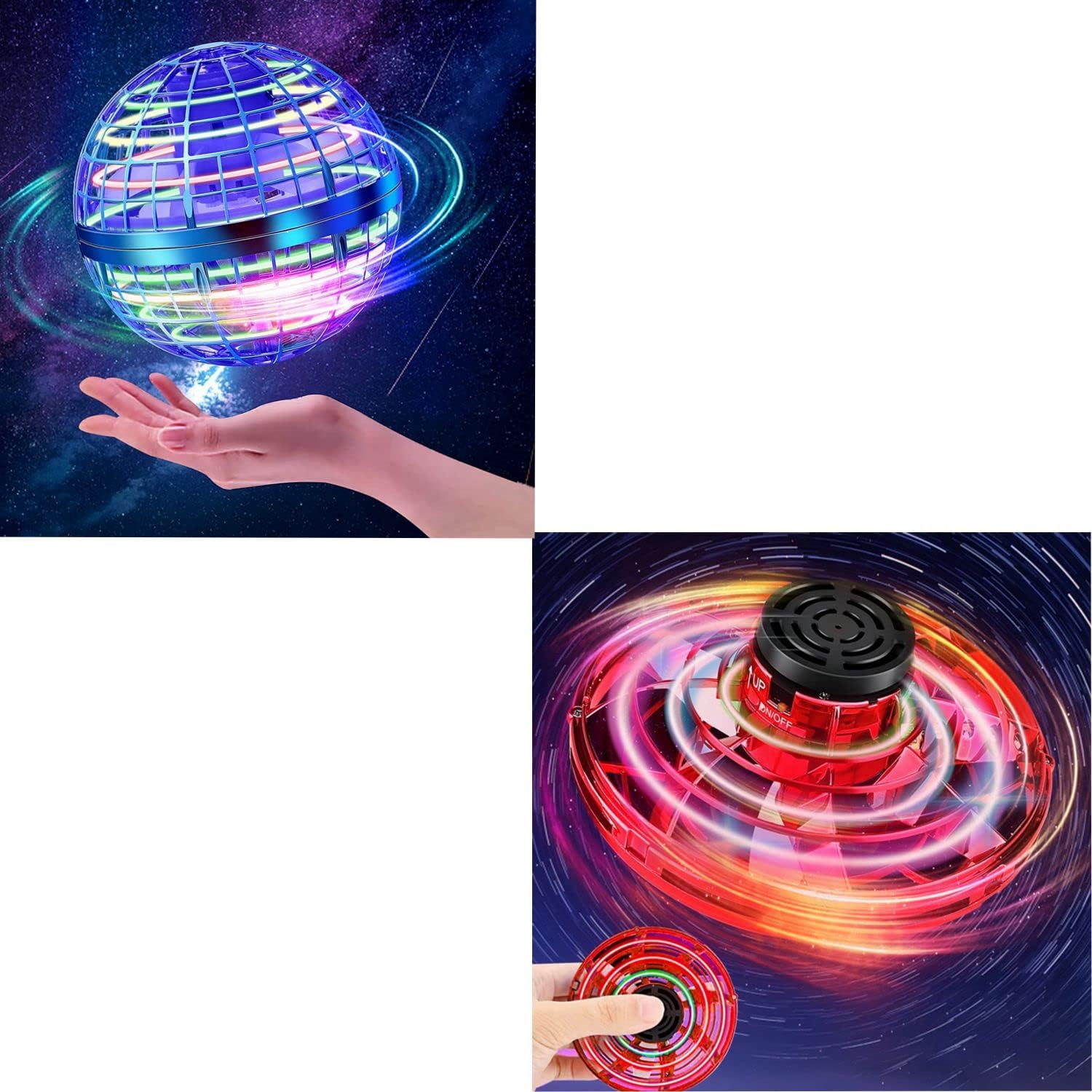 Flying Orb Ball (Blue) + Ifly Flying Spinner (Red)