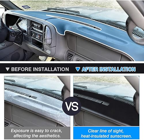 Miniatura 3 de Autorder Cubierta de gamuza antideslizante para tablero de Chevrolet Silverado C1500 C2500 C3500 K1500 K2500 K3500 1997 1998 1998