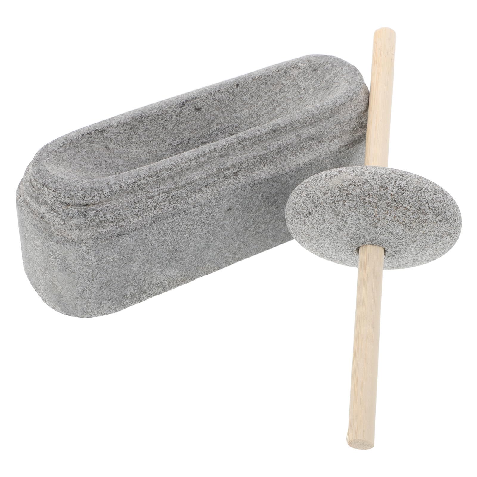 Mortier et Pilon en Pierre Manuelle pour Médecine Traditionnelle Broyeur Stable en Bois, Cuisine et Voyages Extérieurs, Meule à Graines et Épices