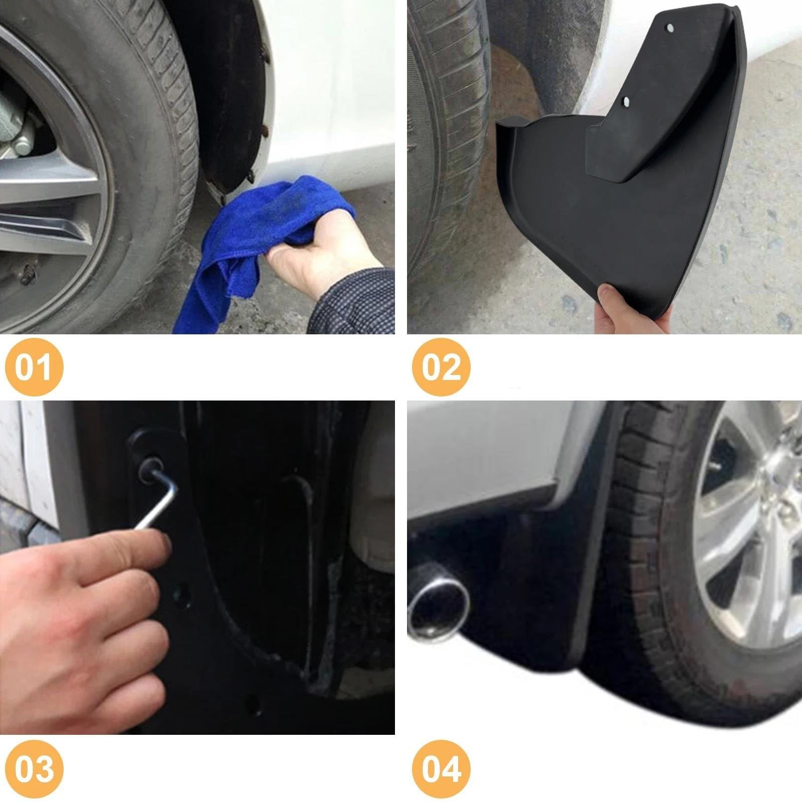 Auto Schlammklappen Für Ford Für Custom Für Transit Für Tourneo 2012-2023 Schmutzfänger Spritzschutz Kotflügel(4Pcs-With Tow Strap)