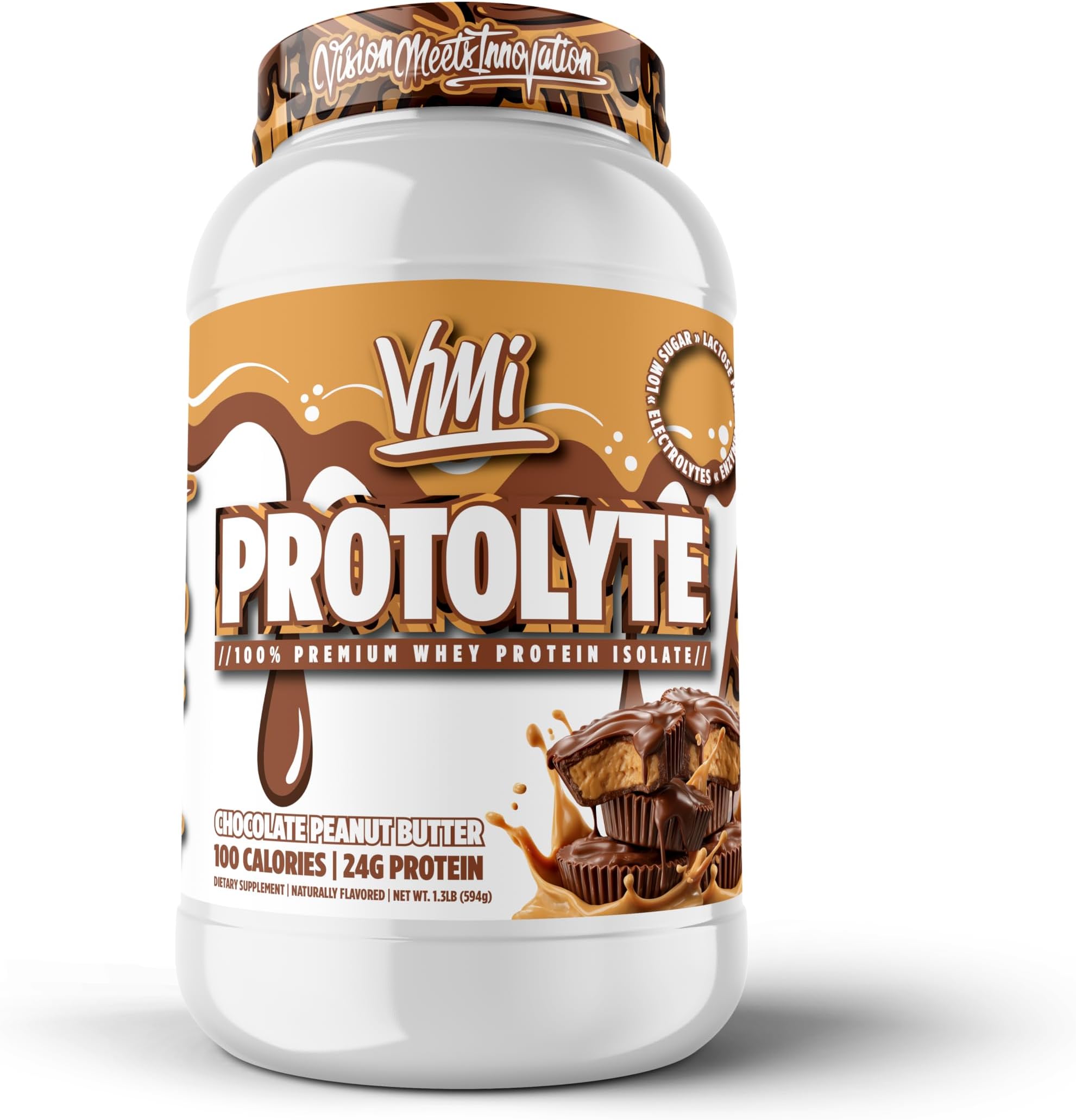 VMI Sports | ProtoLyte Whey Isolate Protein Powder | Low Calorie Whey for Weight Loss and Muscle Gain | Digestive Enzymes | Non-GMO (1.6 lb, Chocolate Peant Butter)