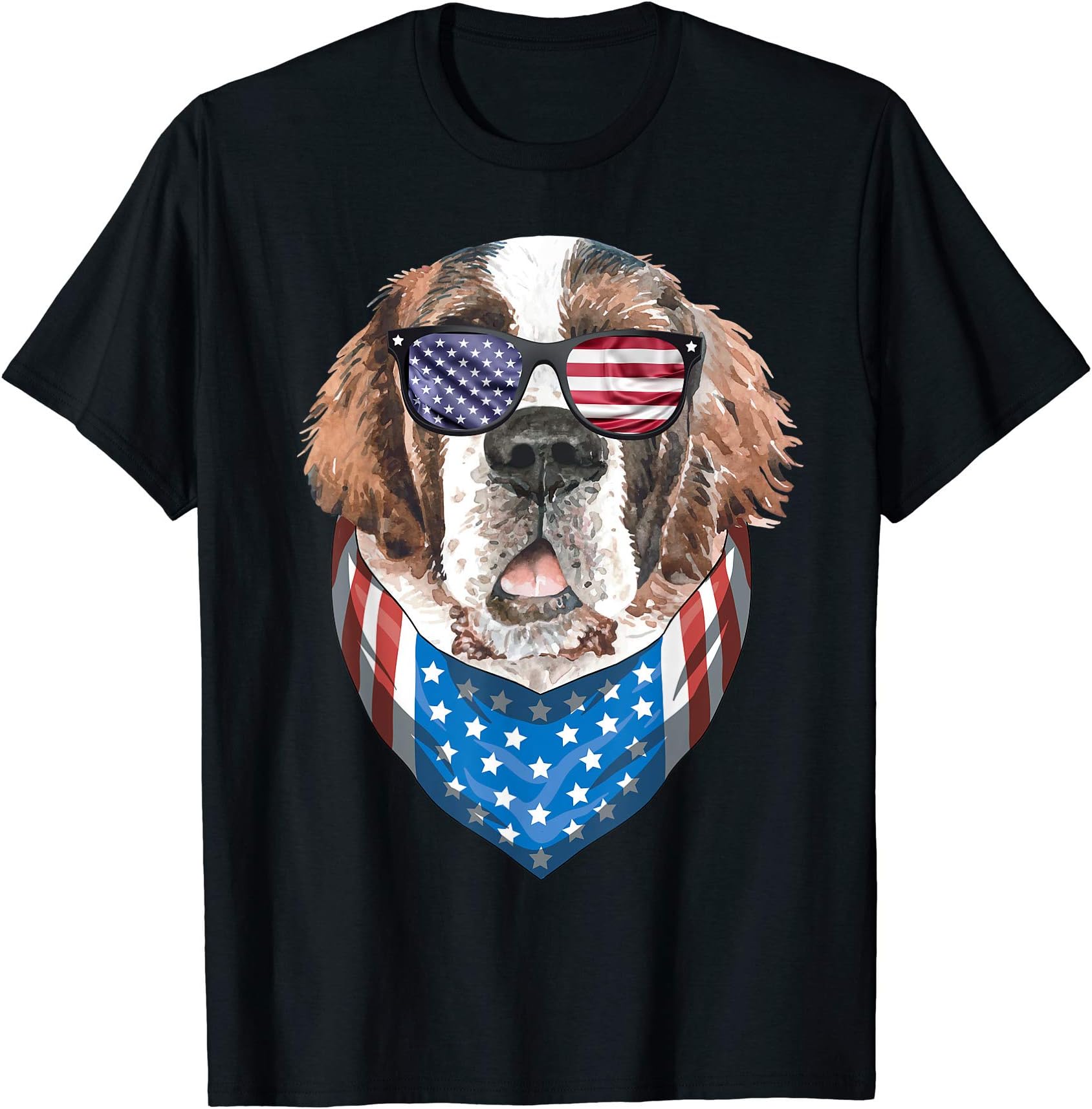 Blinkies PatrioticFourth of July Bernard American Flag July 4th St Bernard Dog Women Girls Kids Men T-ShirtOEKO-TEX STANDARD 100