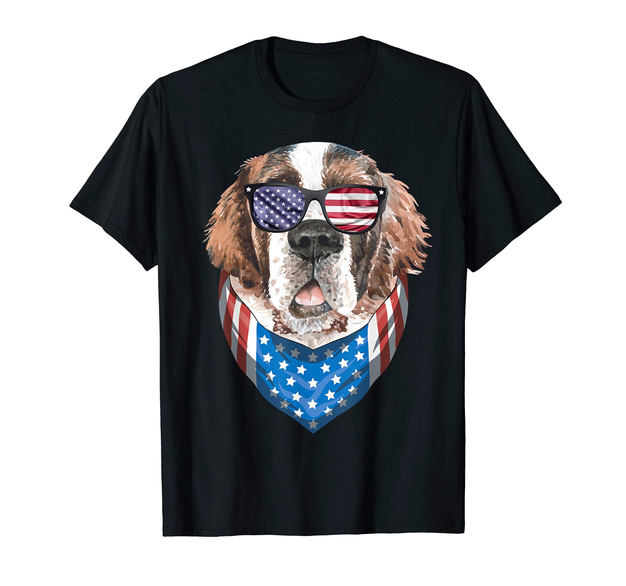 Blinkies PatrioticFourth of July Bernard American Flag July 4th St Bernard Dog Women Girls Kids Men T-ShirtOEKO-TEX STANDARD 100