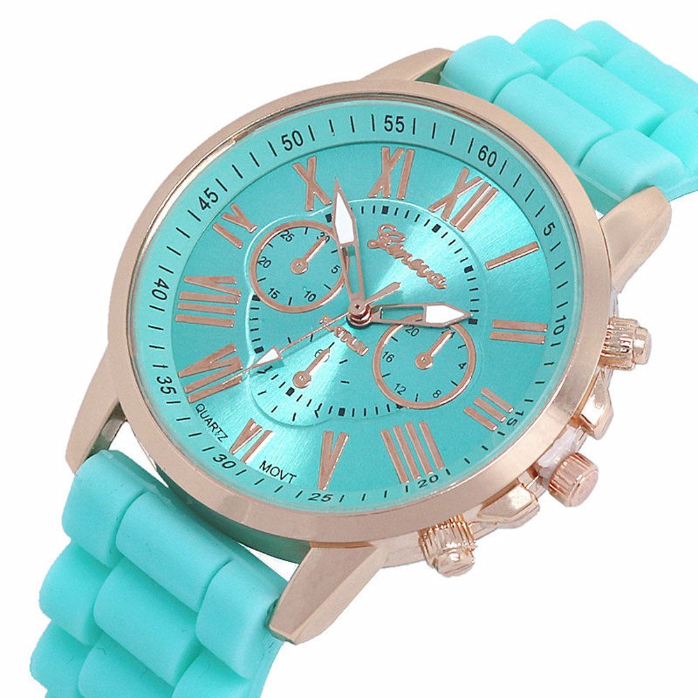 mujeres hombres niños banda de silicona analógico Cuarzo Casual relojes Jelly Color Unisex pulsera (10 unidades)