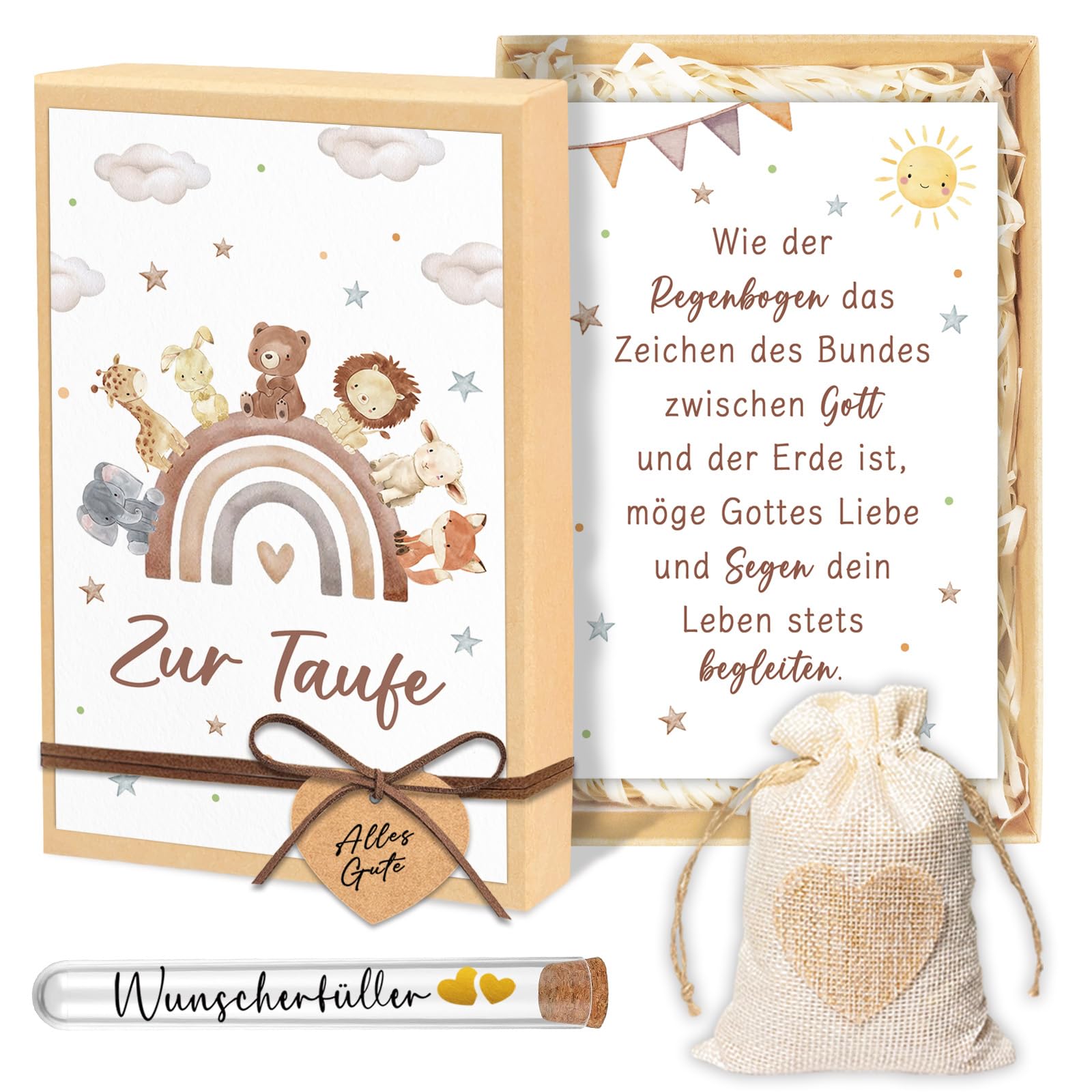 Taufgeschenke für Mädchen Jungen, Gutschein Geldgeschenke Verpackung Taufe, Originelle Geschenk zur Taufe Geschenkbox mit Karte Taufe Kunststoff Reagenzglas