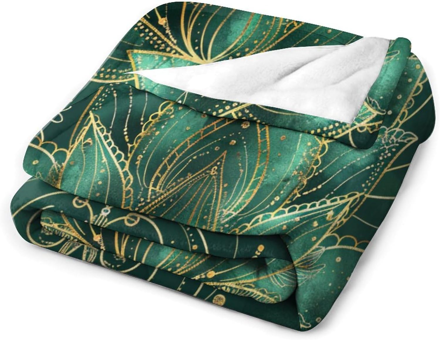 Abstract Botanical Throw Blanket, Soft Cozy Warm Moon Star Floral Plant Flannel Blankets for Sofa Couch Bed, 40x50 Inch
