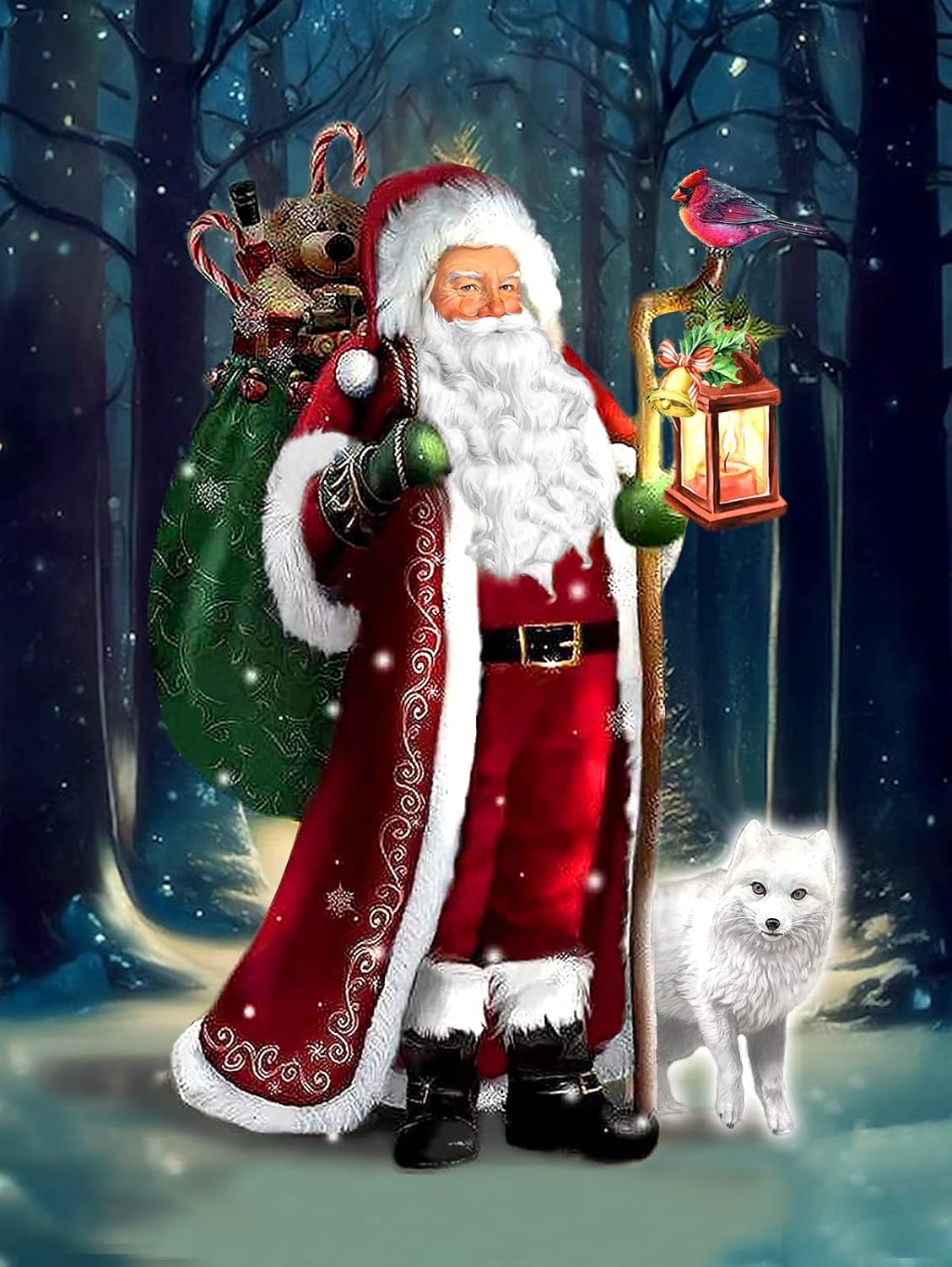SKRYUIE DIY 5D Diamond Painting by Numbers Kits Santa Claus, Diamond Art Christmas Crystal Embroidery Cross Stitch Art Craft Wall Sticker Decoration Wall Decoration 12x16 inch