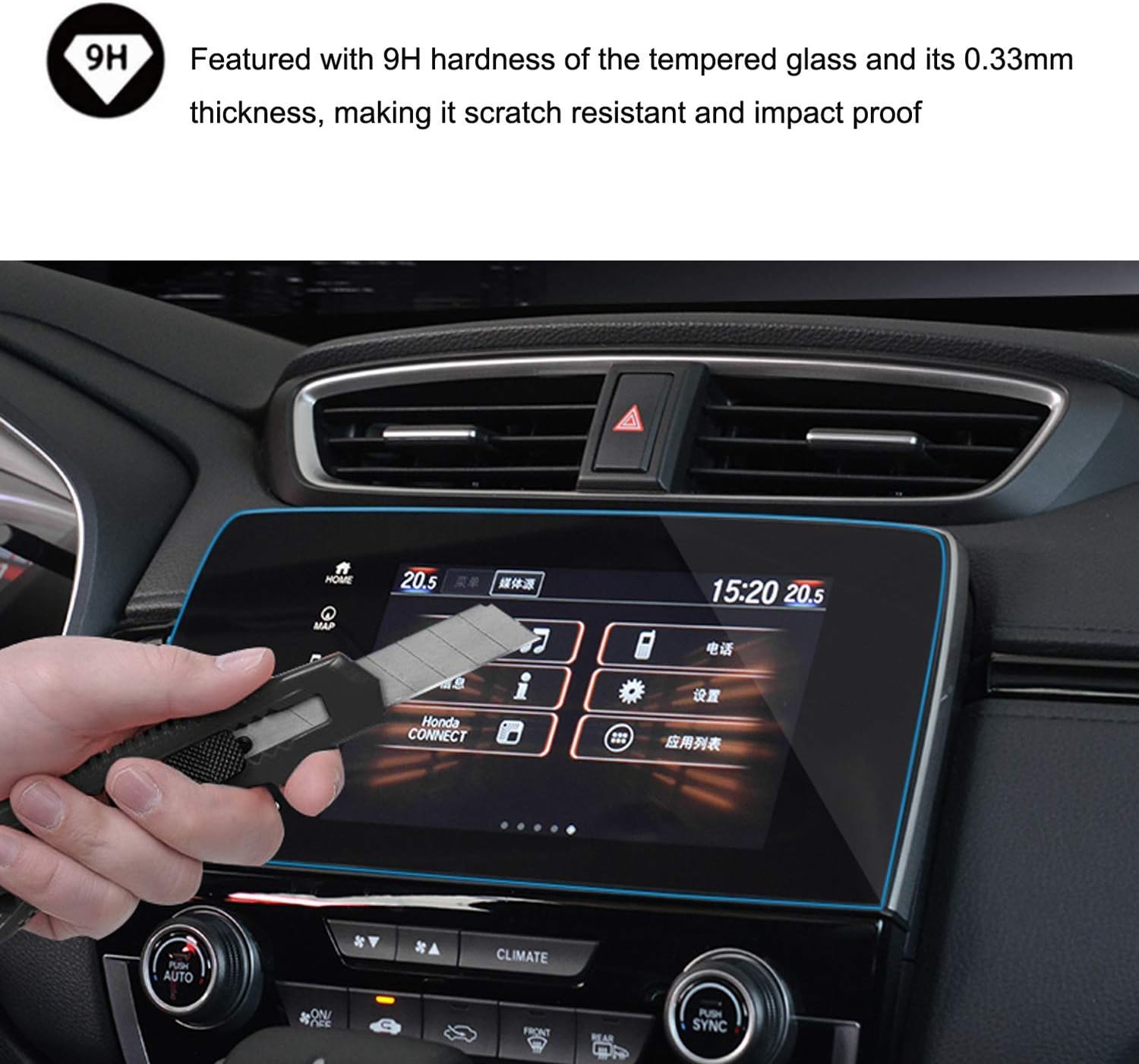 himoliwa 2017 2022 crv ex ex l touring 7 inch car navigation screen protector scratch resistant ultra hd in dash clear tempered glass screen 9h hardn