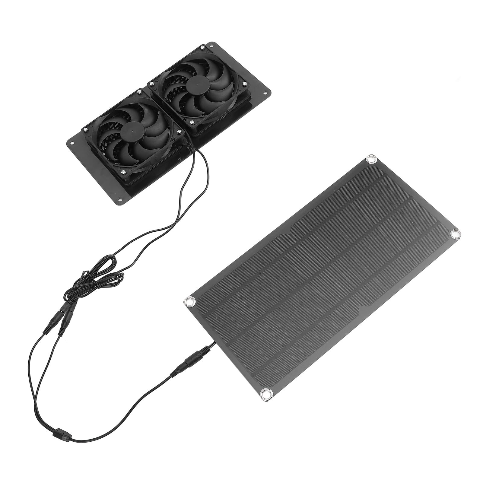 Ventilatore di ventilazione a energia solare | 10 W 200 CFM per pollaio/serra/casetta per animali domestici | Kit ventole doppio ventilatore antivento a tenuta di pioggia