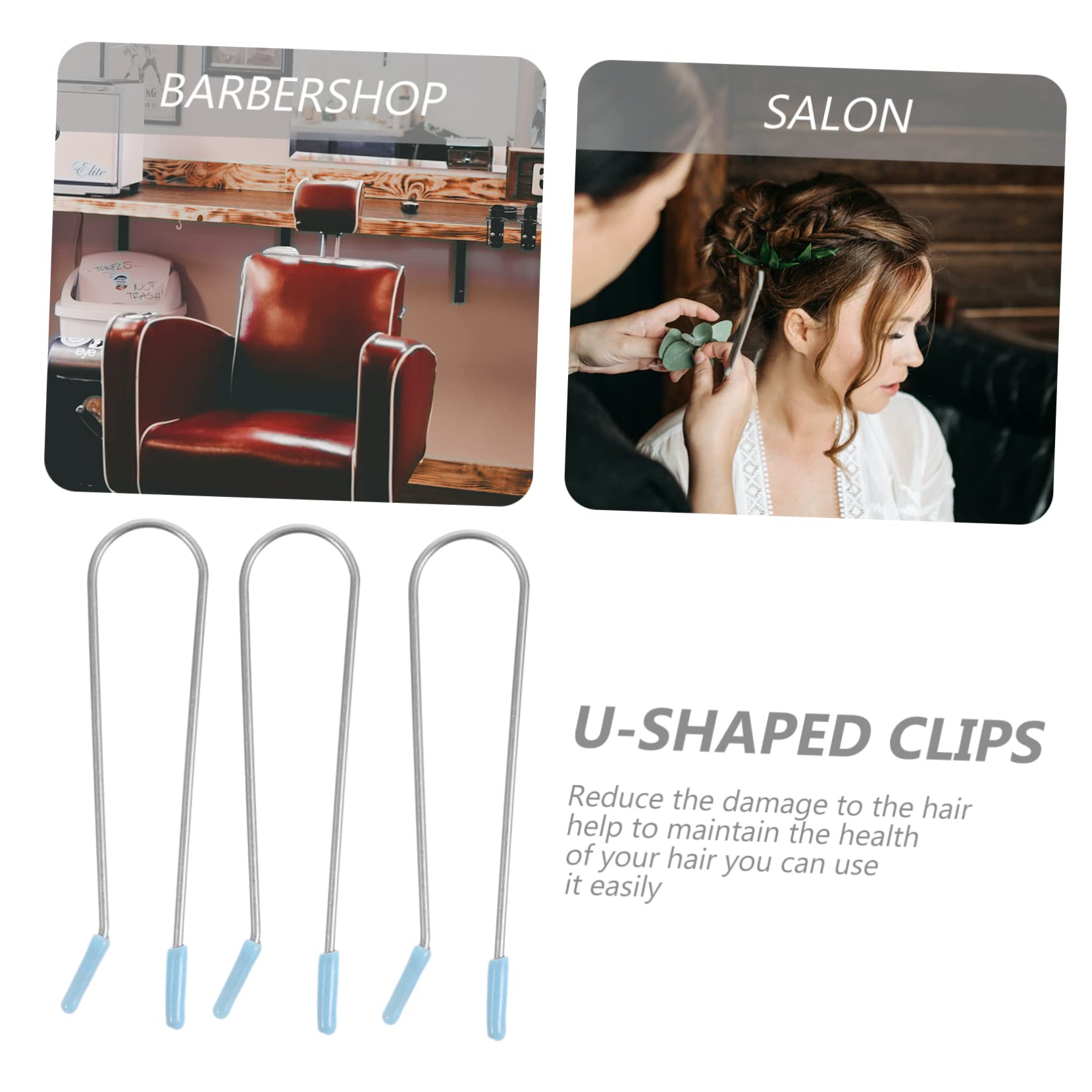 FRCOLOR 100piezas Clips De Rodillo Caliente Para Estilizar Cabello Sujetadores U-shape Herramientas De Peinado Para Uso Casa y Salón Clips De Repuesto Para Rizador