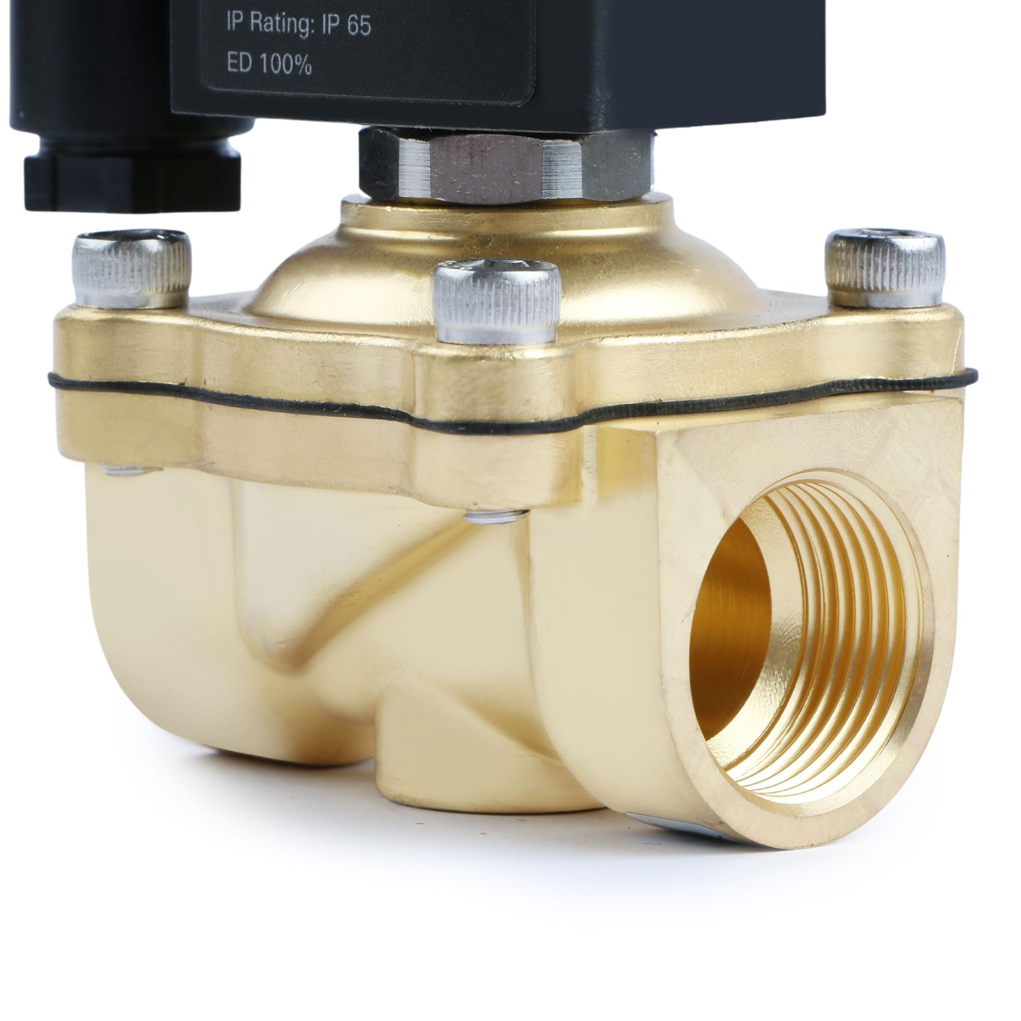 U.S. Solid Électrovanne laiton G 3/4" 24 V CC normalement fermée 10 bar - Valve à eau électrique pour eau, air, diesel, kérosène, essence