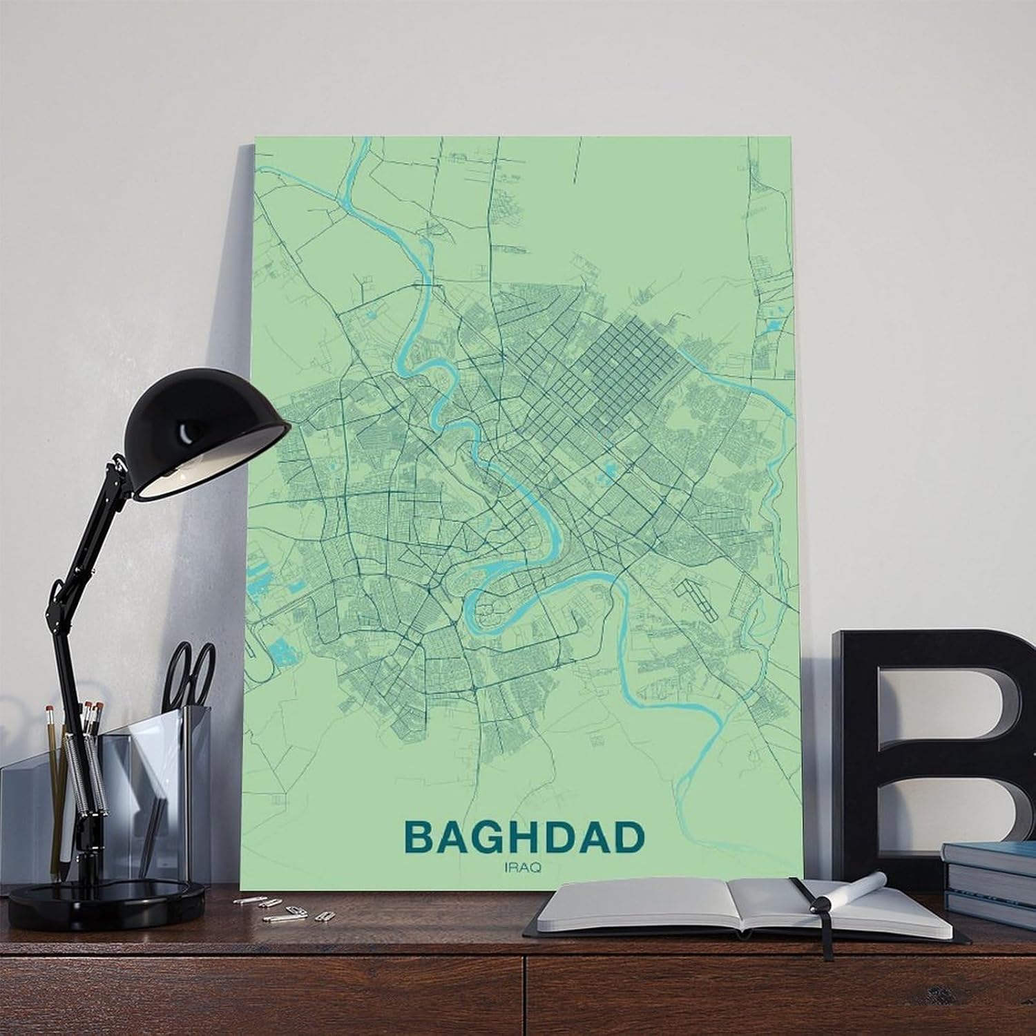 Baghdad Iraq Map Poster Colorful Hometown City Print Poster Bedroom Decor Sports Landscape Office Room Decor GiftUnframe 24x36inch
