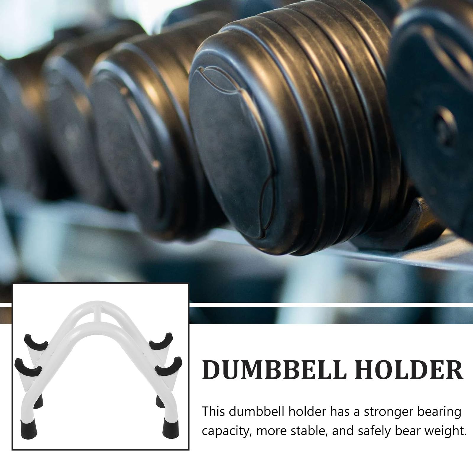 Soporte para Mancuernas Resistente con Base Estable y Protección Antidesgaste Estante Robusto para Pesas Fitness Casa y Gimnasio Soporte Vertical Seguro para Barra y Mancuernas