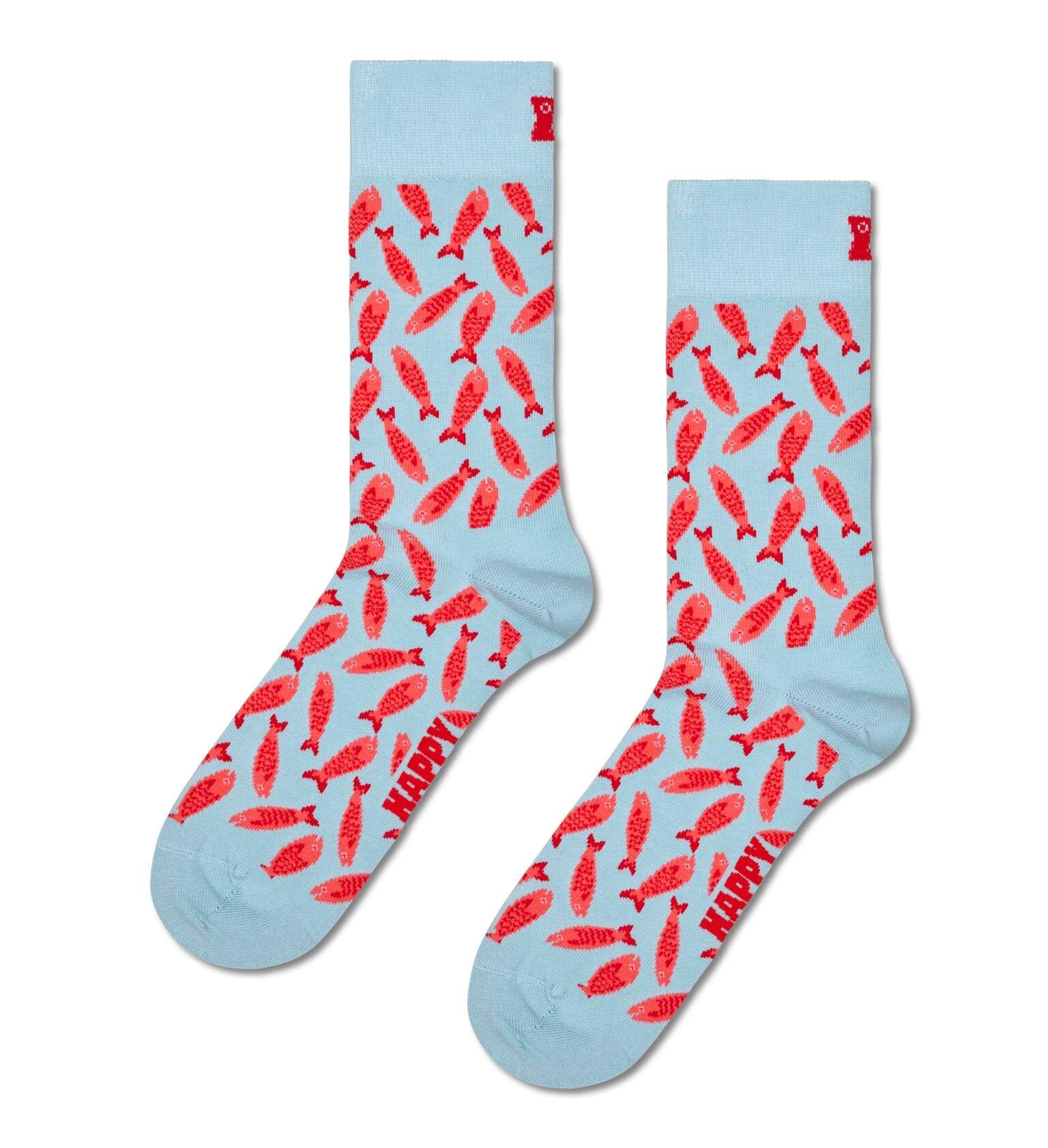 Happy Socks Calcetines altos de océano, playa y criaturas marinas para hombre y mujer, 36-40 y 41-46