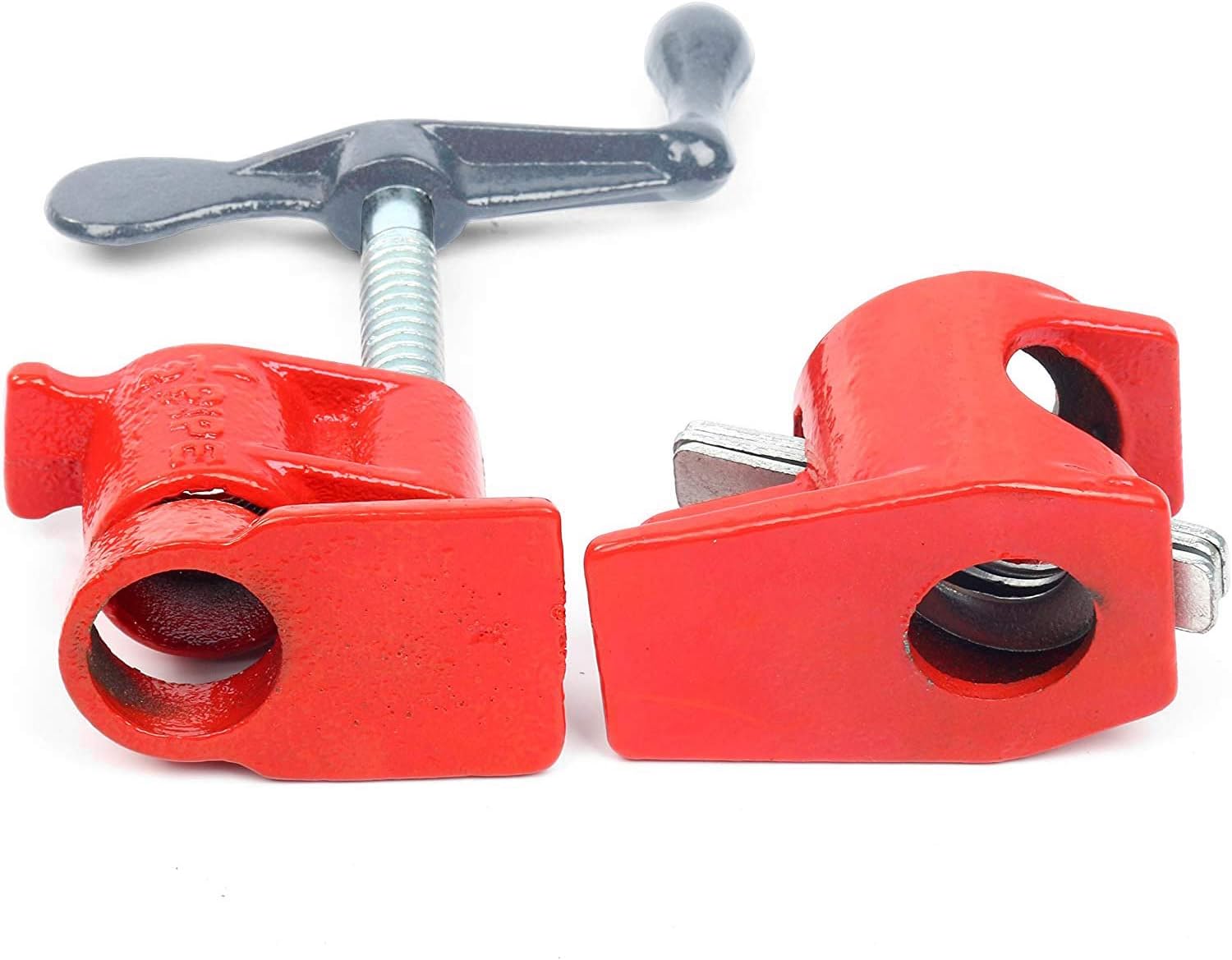 YaeTek (4 Pack) 1/2" Wood Gluing Pipe Clamp Set Heavy Duty Woodworking Cast Iron Pipe Clamps (1/2'', 4 Packs)