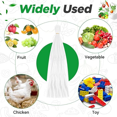 Miniatura 3 de Windyun 1000 unidades de malla reutilizable de nailon de 24 pulgadas, bolsa de malla de nailon para productos vegetales, bolsas de hervir mariscos,