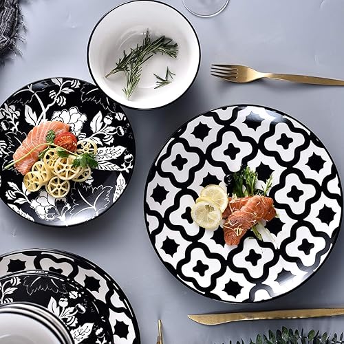 Miniatura 5 de Wisenvoy Juego de vajilla  Platos y cuencos de cerámica para 4  Juego de platos de gres