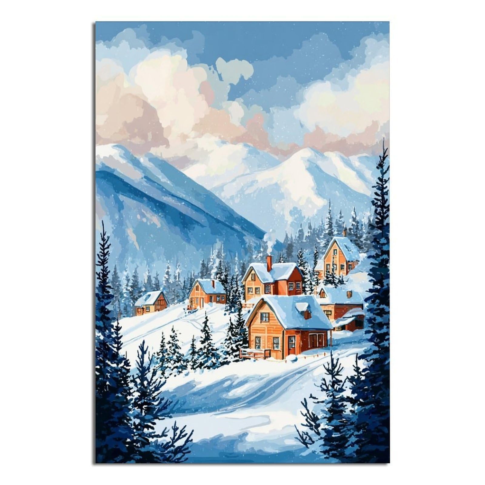 Breckenridge Posters 20x30inch(50x75cm) Vintage Watercolor Canvas Art