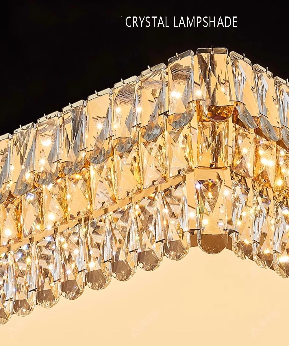 Luxury Postmodern Minimalist Crystal Ceiling Lamp Led Home Decoration Light Fixture Over Bedroom Lamp,Modern Lighting(Warm Light,L120xW80cm)