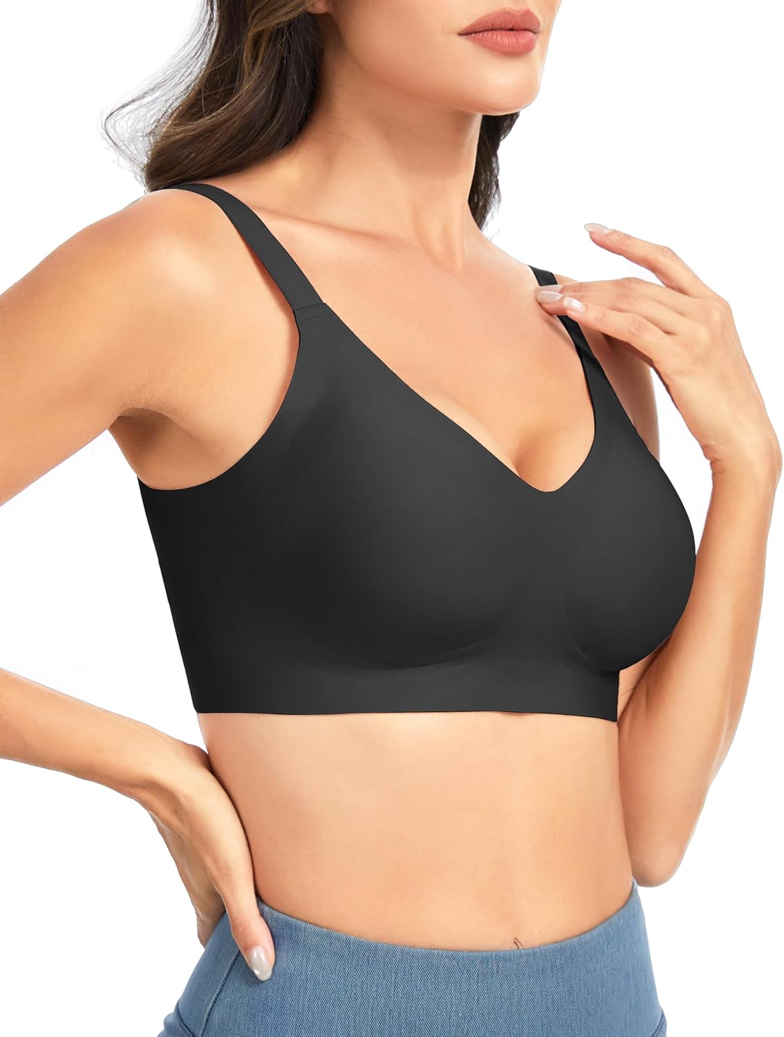 THE GYM PEOPLE Women’s Wireless Seamless Bras Full Coverage Comfortable Bralette Invisible Everyday Tshirt Bra Padded - Image 5