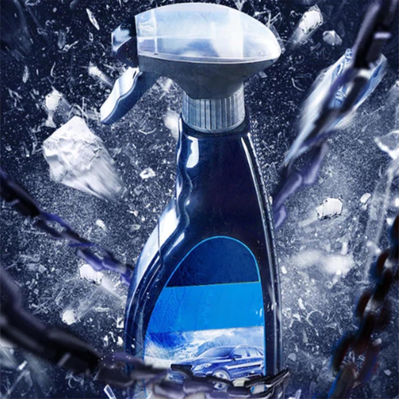Auto-Glas-Enteisungs- und Frostschutzspray, Windschutzscheiben-Enteiser-Spray, Eisentferner, Schmelzspray, für Auto-Windschutzscheiben, Scheibenwischer und Spiegel (2 Stück)