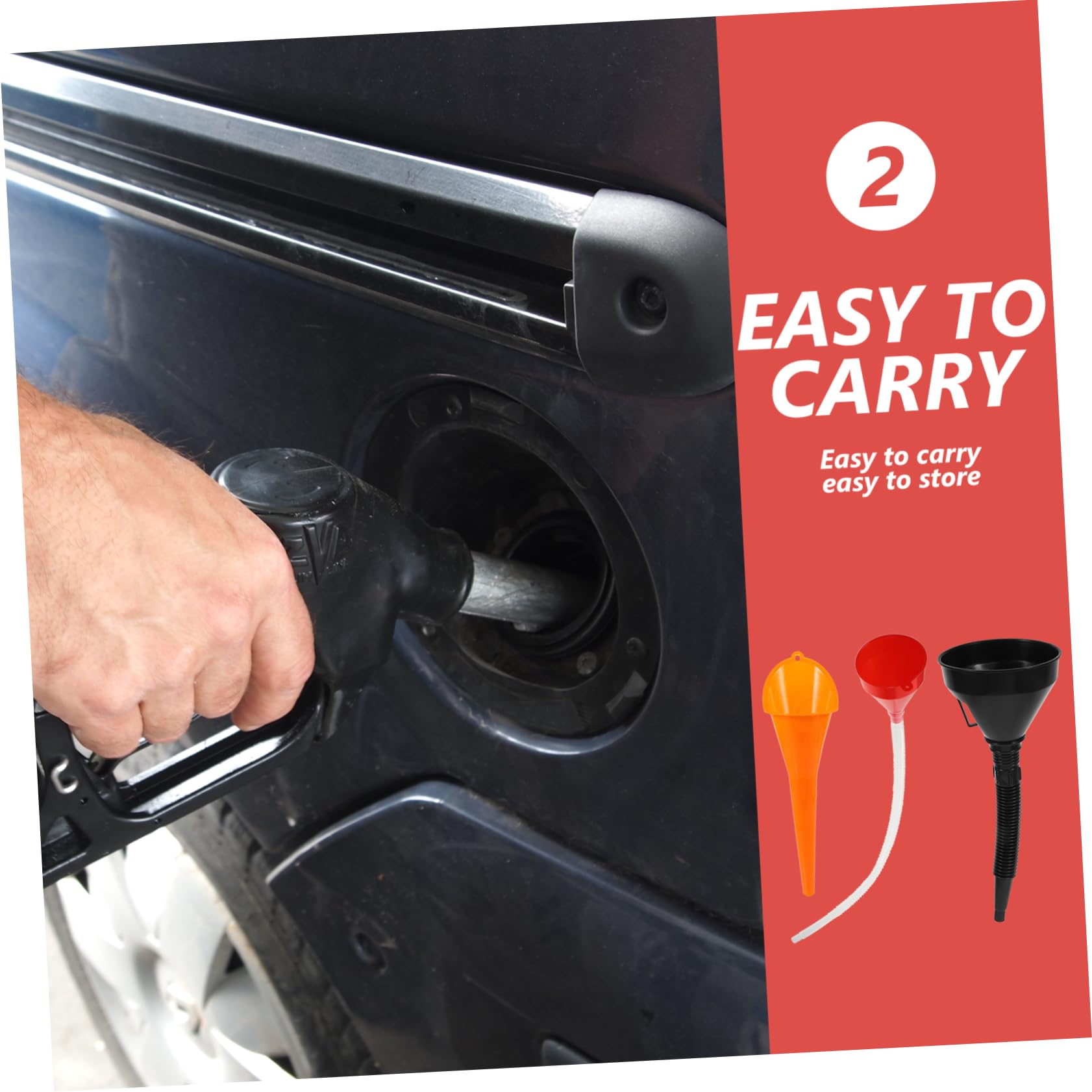 Anneome Embudo de Aceite Automotriz Largo con Filtro y Tubo Extensible, Embudo Flexible Multipropósito para Gasolina y Líquido de Transmisión, Herramienta de Emergencia para Coches
