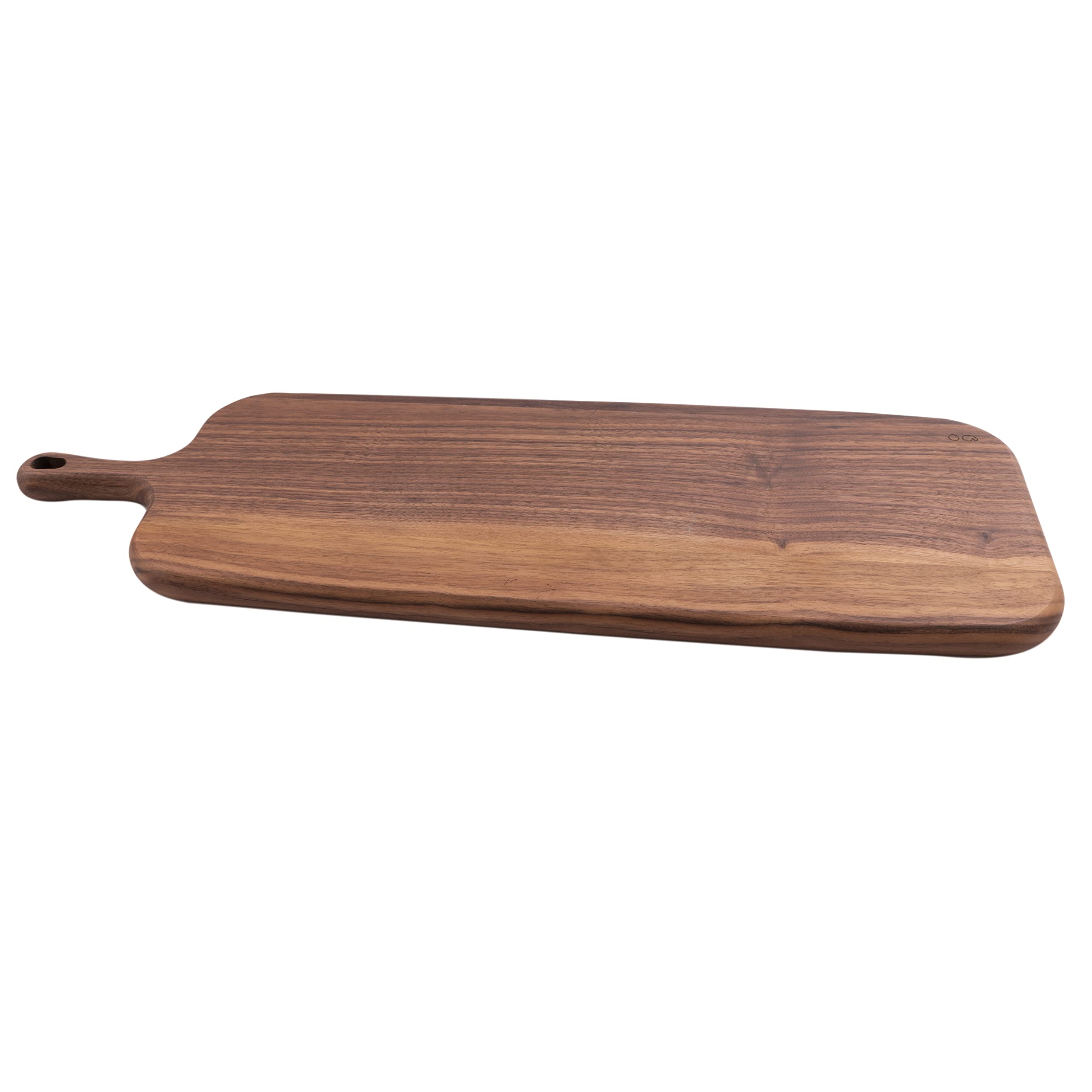 Point-Virgule planche apéro avec manche en noyer, parfaite pour servir des amuse-bouches et du fromage, 53x17,5cm
