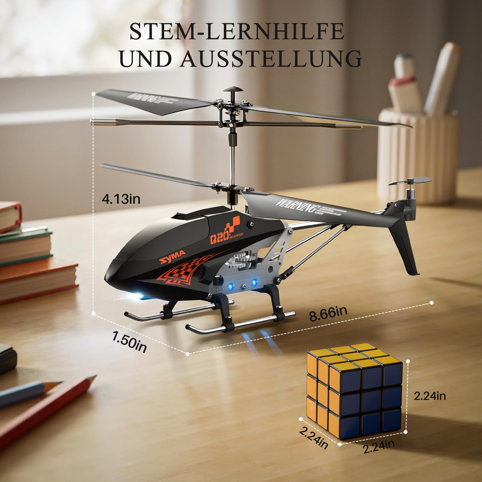Syma Q20 RC Hubschrauber für Kinder 8-12 und Anfänger, ferngesteuerter Hubschrauber mit Höhenhaltung, 2 Geschwindigkeitsmodi und Gyroskop, Legierung Körper Indoor Flying Helicopter Spielzeug