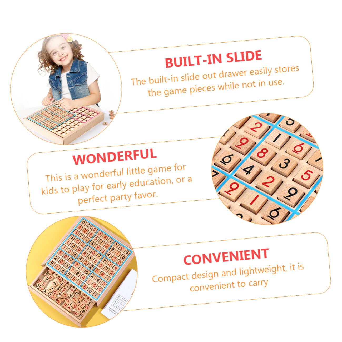 Juego de Mesa Sudoku de Madera, Juguete Educativo de Aritmética Tablero de 9 Casillas, Material Didáctico Seguro y Desarrollo Cognitivo, Adecuado para Aprendizaje Temprano