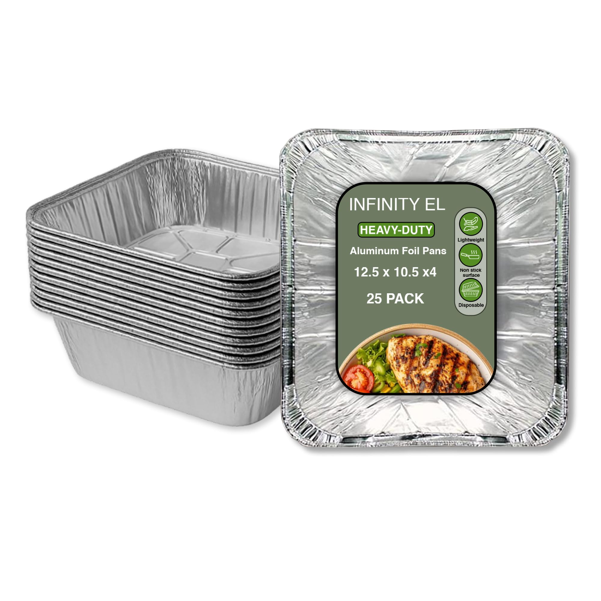 Amazon.com: INFINITY EL Disposable Aluminum Foil Pans 25 Pack
