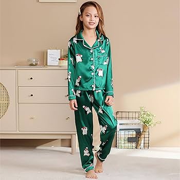 Schlafanzug Kinder Baumwolle - Gemusterter Pyjama Set Jungen Mädchen 2-teilig