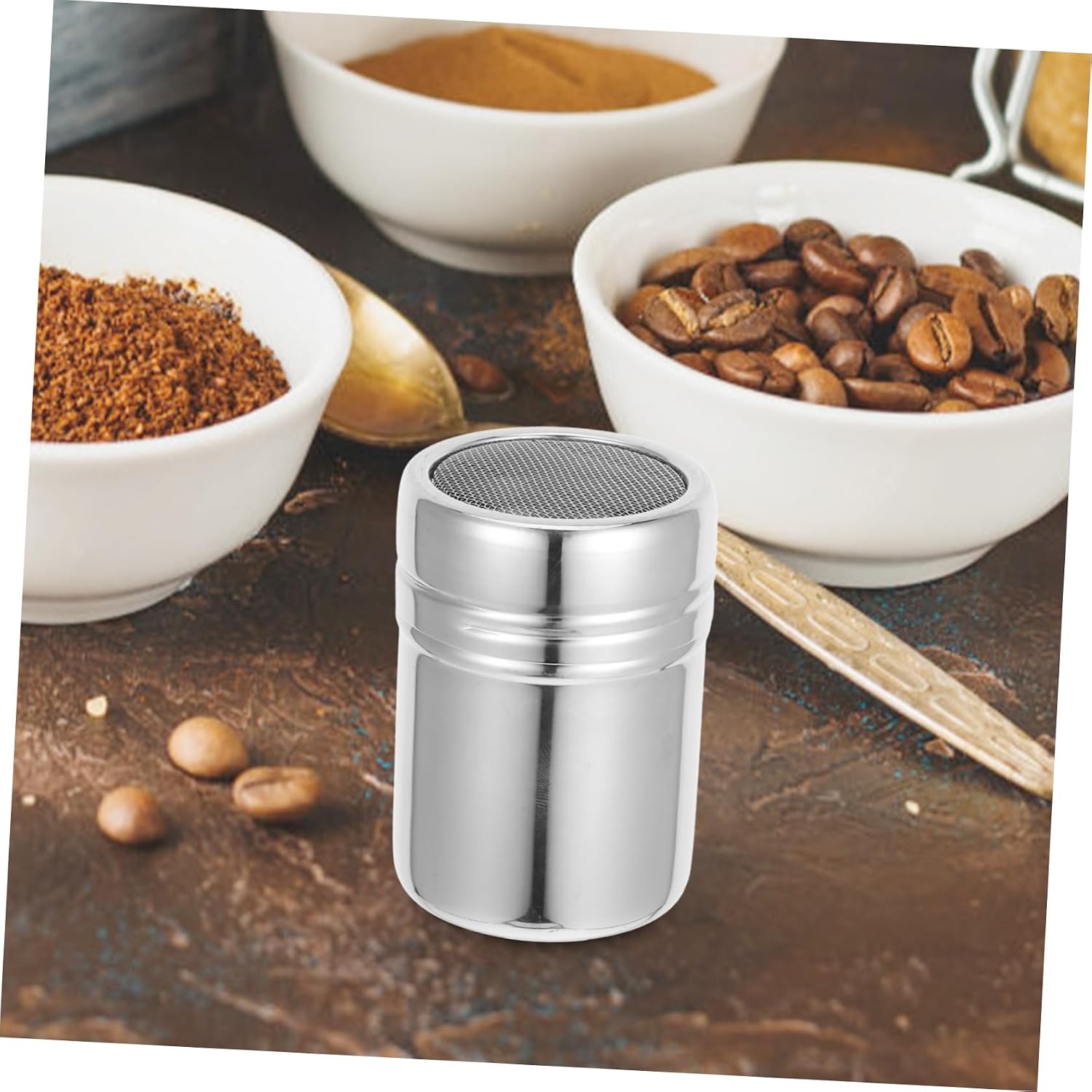 Powdered Sugar Shaker Set, Stainless Steel and PP