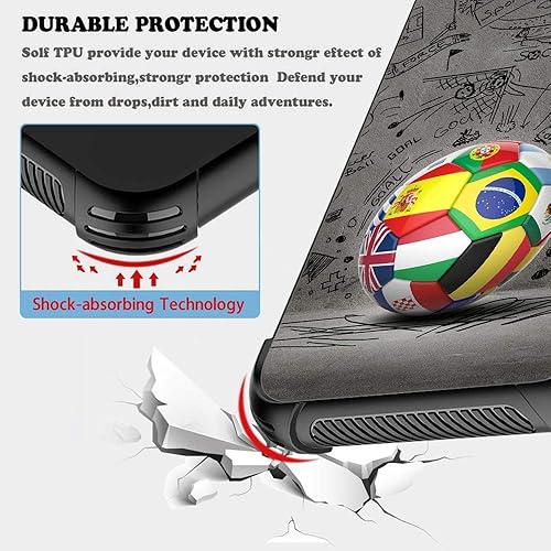 Miniatura 6 de Funda para iPhone 11, protección de grado militar, esquinas a prueba de golpes, funda antiarañazos para iPhone 11, World of Soccer