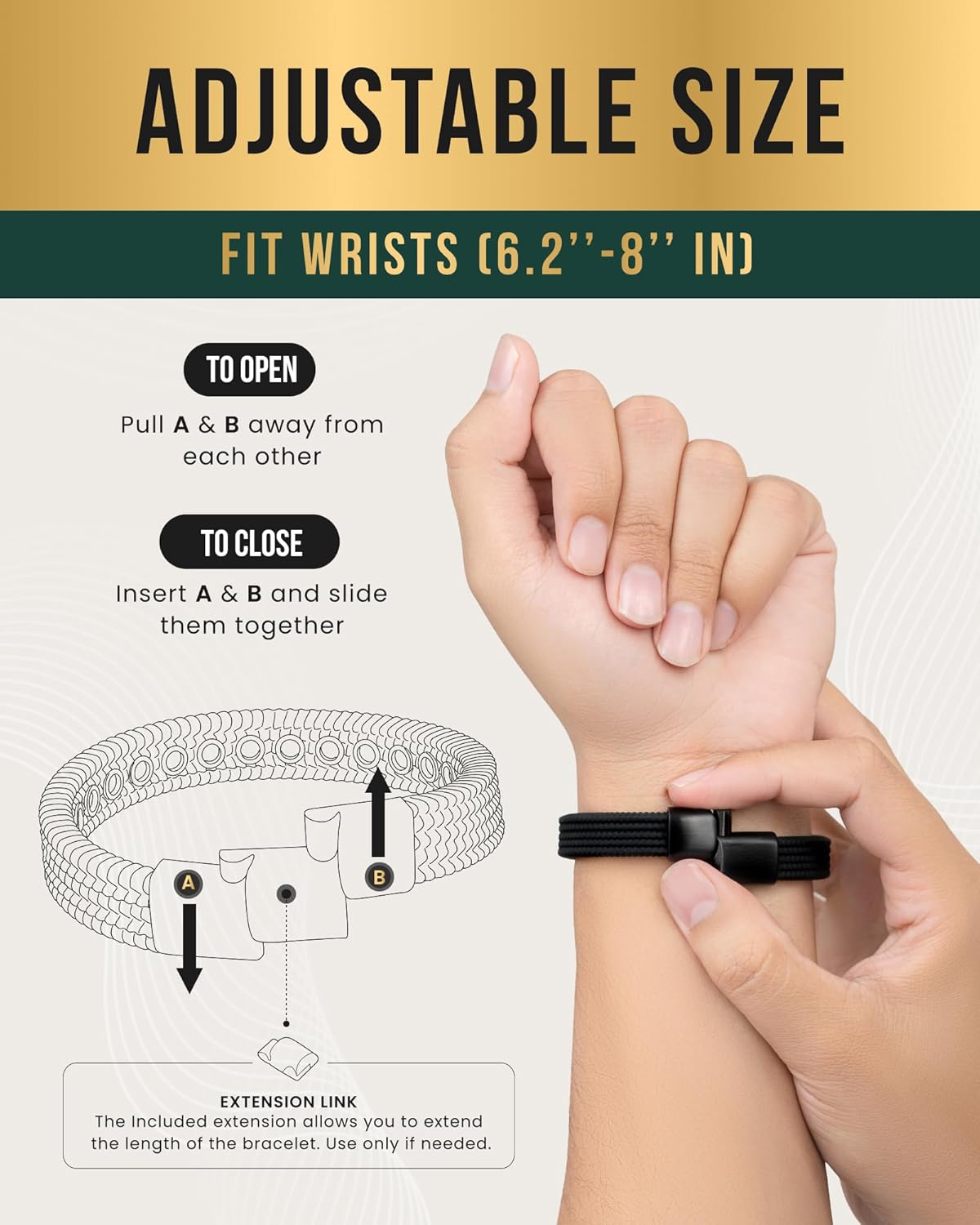 MagnetRX® Magnetic Sports Bracelet for Men – Ultra Strength Magnetic Balance Bracelet for Men & Women with Adjustable Clasp – Waterproof & Sweatproof Silicone Golf Bracelets for Everyday Wear - Image 5