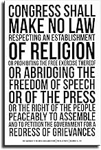 First Amendment US Constitution Bill of Rights Poster Wall Decor Wall Art Printing Picture Canvas Living Room Decor Painting Framed and Unframed. (8x12inch-No Framed)