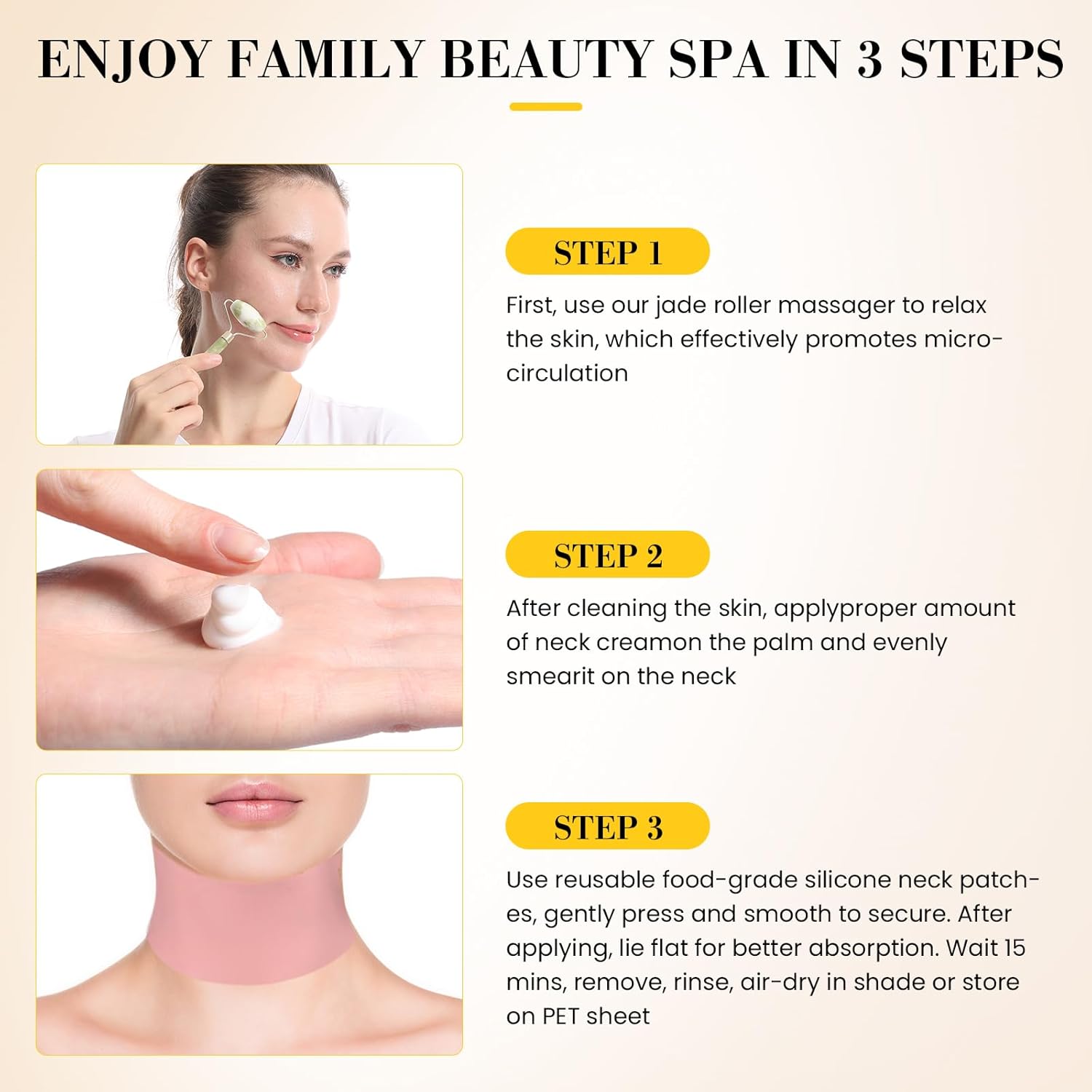 3-in-1Retinol,Peptide&Hyaluronic Acid Cream for Neck, Face, Hands|Complete Anti-Aging Firming Kit with Jade Roller&Reusable Silicone Mask|Smooth Wrinkles, Lift & Hydrate for All Skin Types & Genders - Image 7