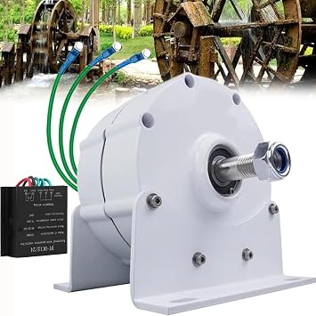 PeaxedHeartin 500w Low RPM Alternator,Permanent Magnet Generator,with Generator Controller,600rpm, Aluminum Shell,Gearless,Can Direct Drive,24V