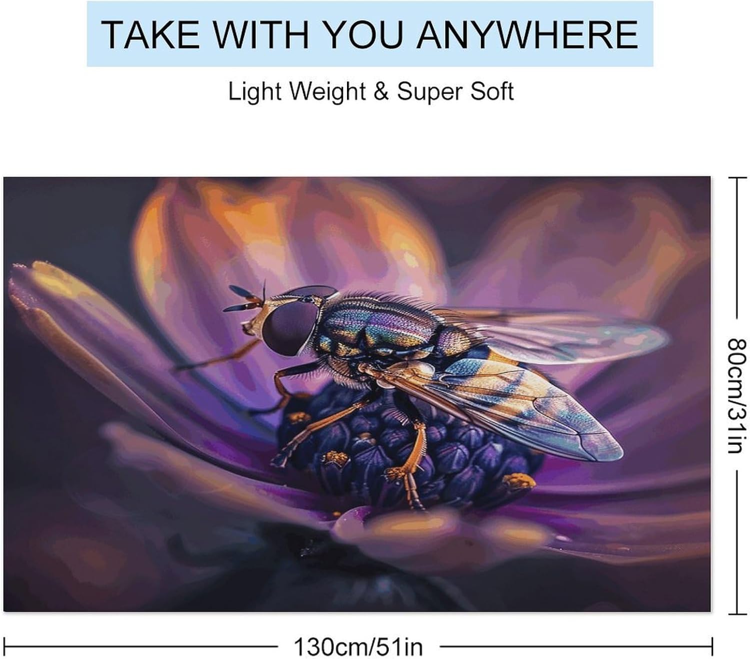 Swimming Towel, Fly on Petals Printed Fashion Towel,Portable Towel,Durable Towel