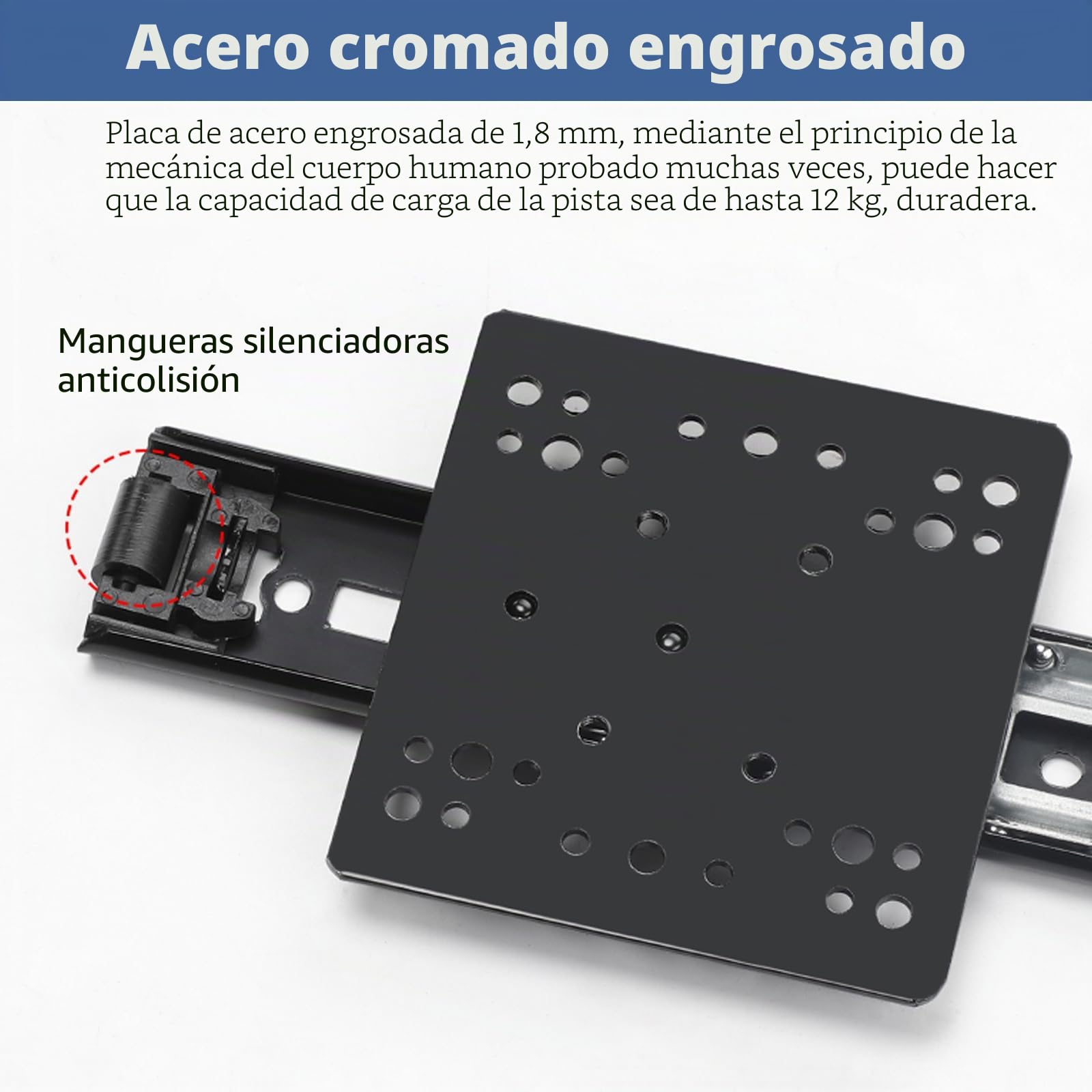 Rieles ocultos para puertas de armario, 2 unidades de 30-70 cm para puertas de armario, guías de bolas, montaje lateral, deslizadores de puerta corredera para armario (50 cm)