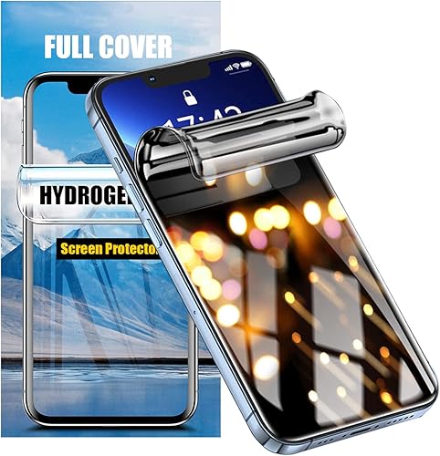 Miniatura 7 de Paquete de 2 películas de hidrogel de privacidad para iPhone 15 Pro, protector de pantalla de TPU suave, película protectora de alta sensibilidad