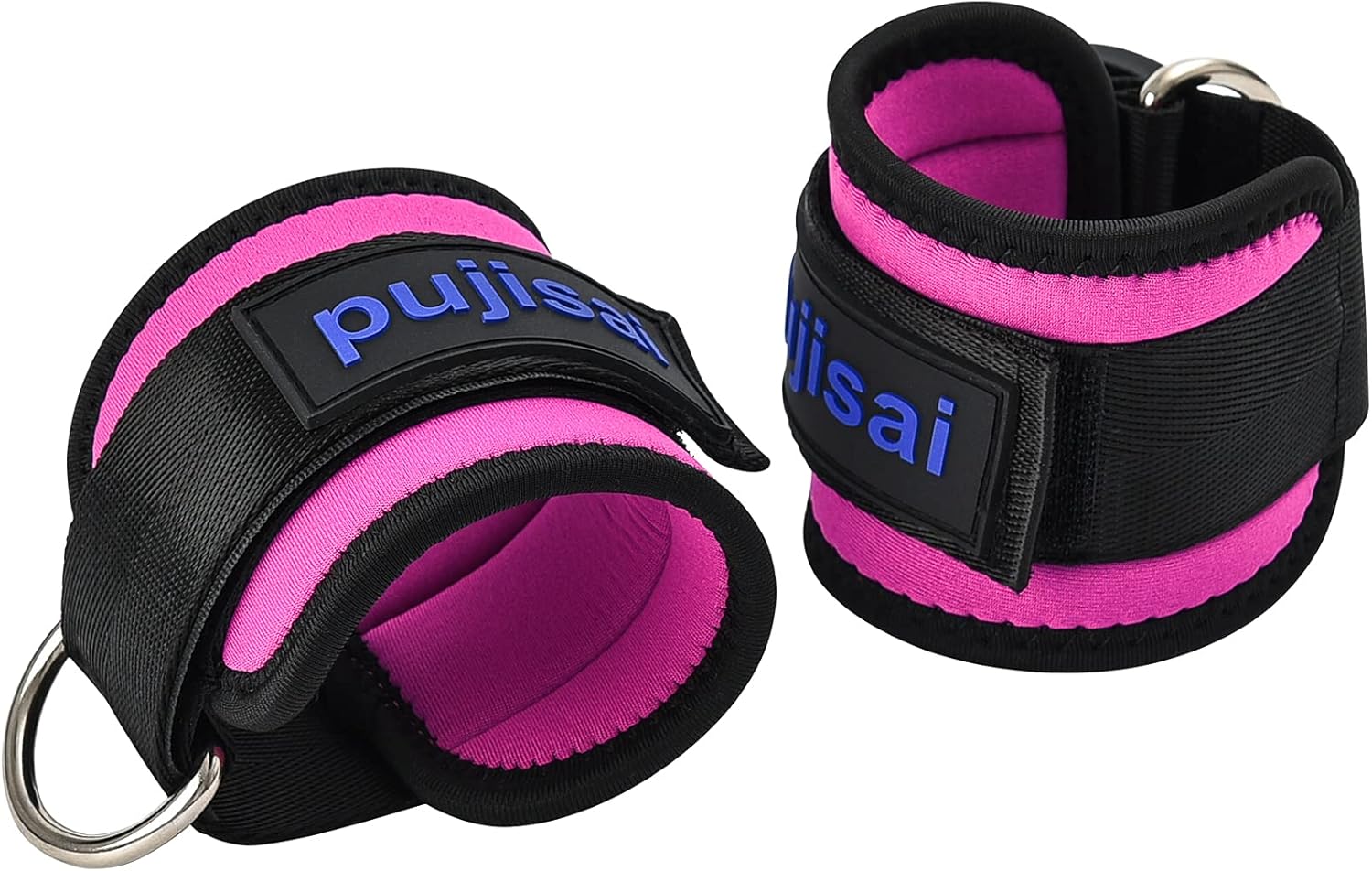 PUJiSai Ankle Strap Padded for Cable Machines and Resistance Bands, Adjustable Leg Straps Kickbacks, Glute Workouts, Leg Extensions, Curls, and Hip Abductors(Black) : Sports & Outdoors